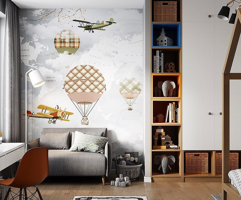 Szara sofa z różnymi teksturami poduszek – przytulny salon 2026