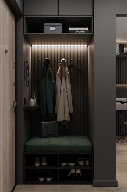 Nowoczesne wnętrze pokoju z szarymi ścianami, kolorowymi tekstyliami i obrazami w 2026.