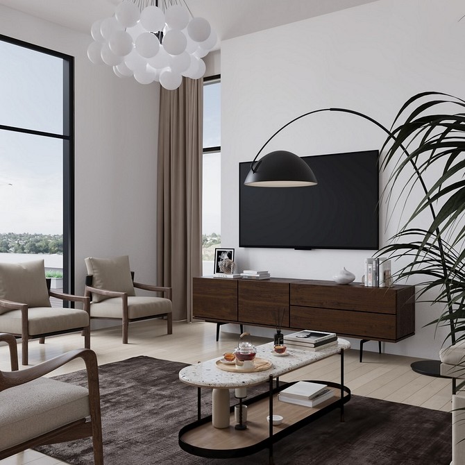 Szafka RTV w sypialni Nowoczesna szafka RTV w sypialni, idealne rozwiązanie do przechowywania i organizacji.