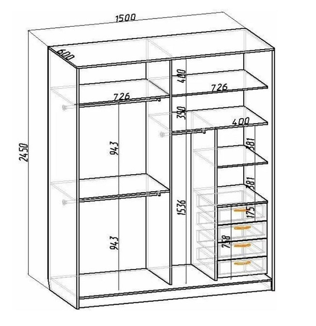 Elegancka szafa do sypialni Nowoczesna szafa do sypialni z lustrzanymi drzwiami i jasnym wykończeniem