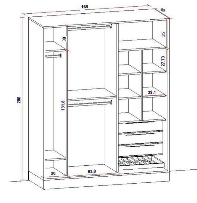Nowoczesny design szafy Design szafy z kombinacją drewna i szkła w nowoczesnej sypialni