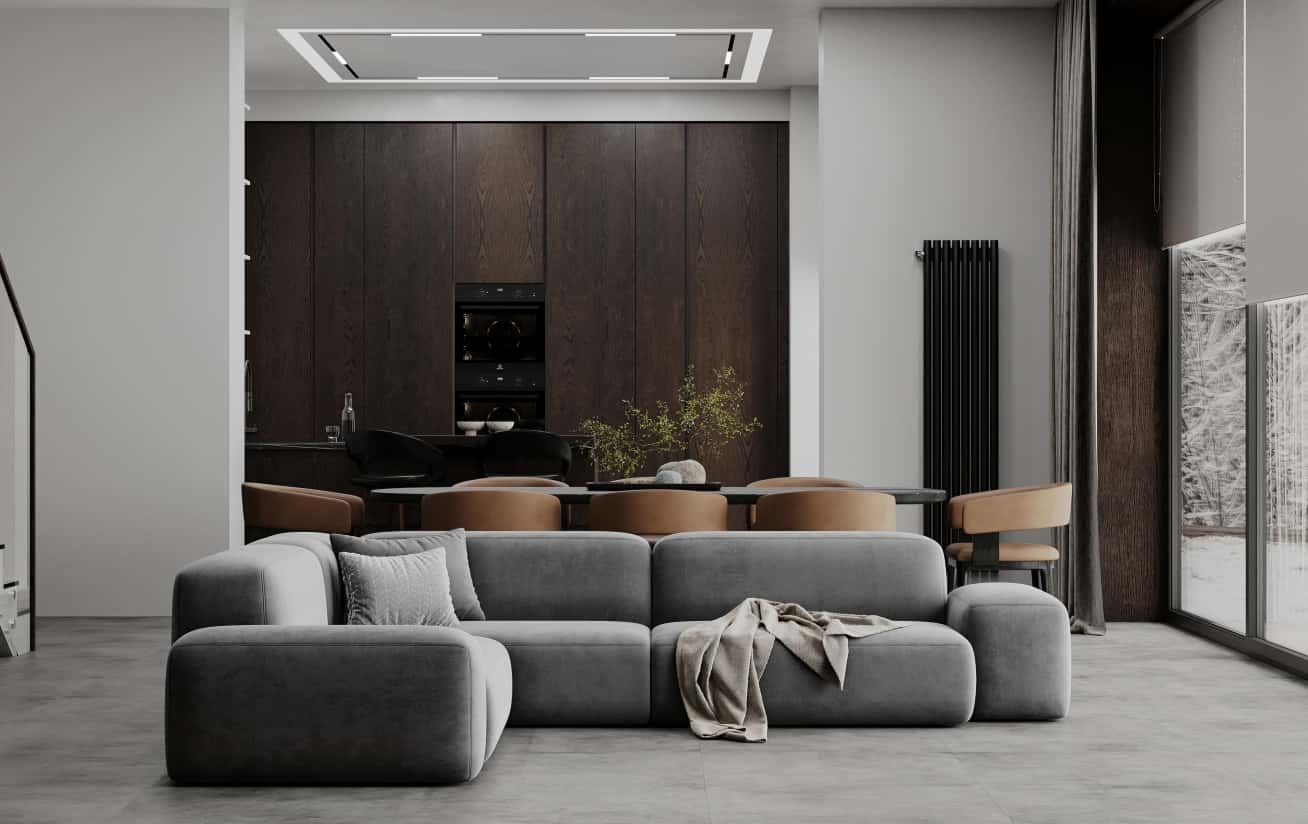 Natura i design Nowoczesny design domu z akcentem na naturalne materiały: drewno, kamień, len