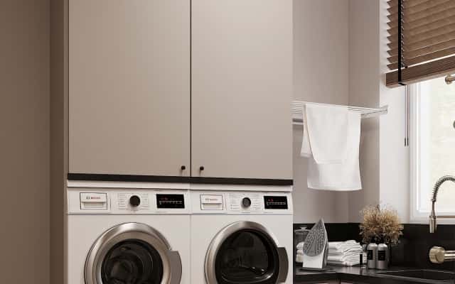 Fuzja faktur 2026 Trendy w projektowaniu: połączenie faktur tworzy ciepłe i nowoczesne wnętrze 2026.