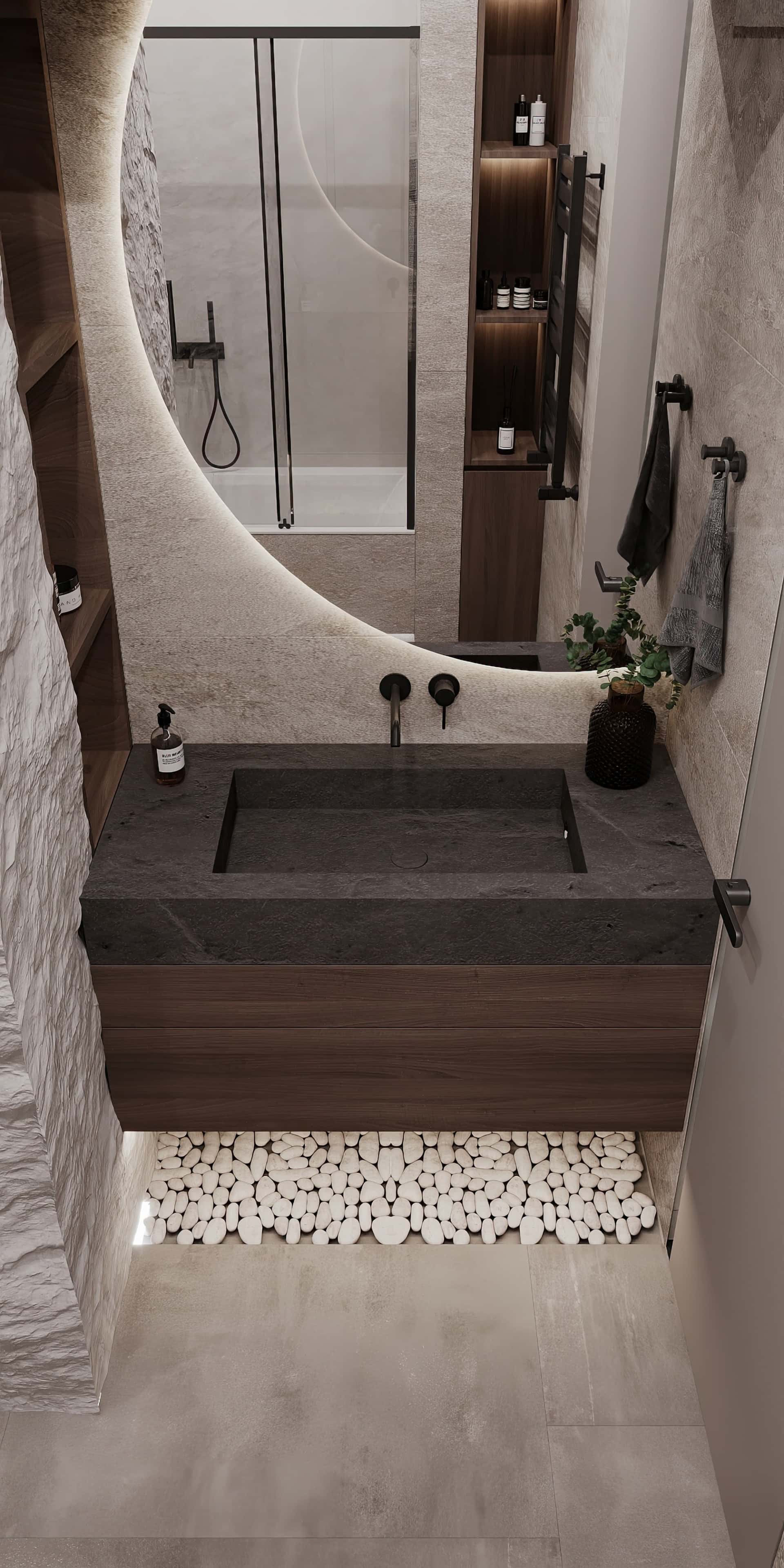 Pokój w stylu Japandi z dużym oknem i minimalistycznym wystrojem. Naturalne światło.