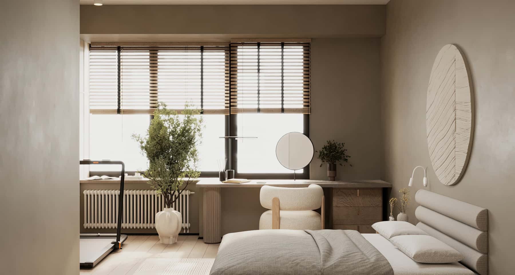 Dekoracje w stylu Japandi: ręcznie robiona ceramika i minimalistyczne wazony.