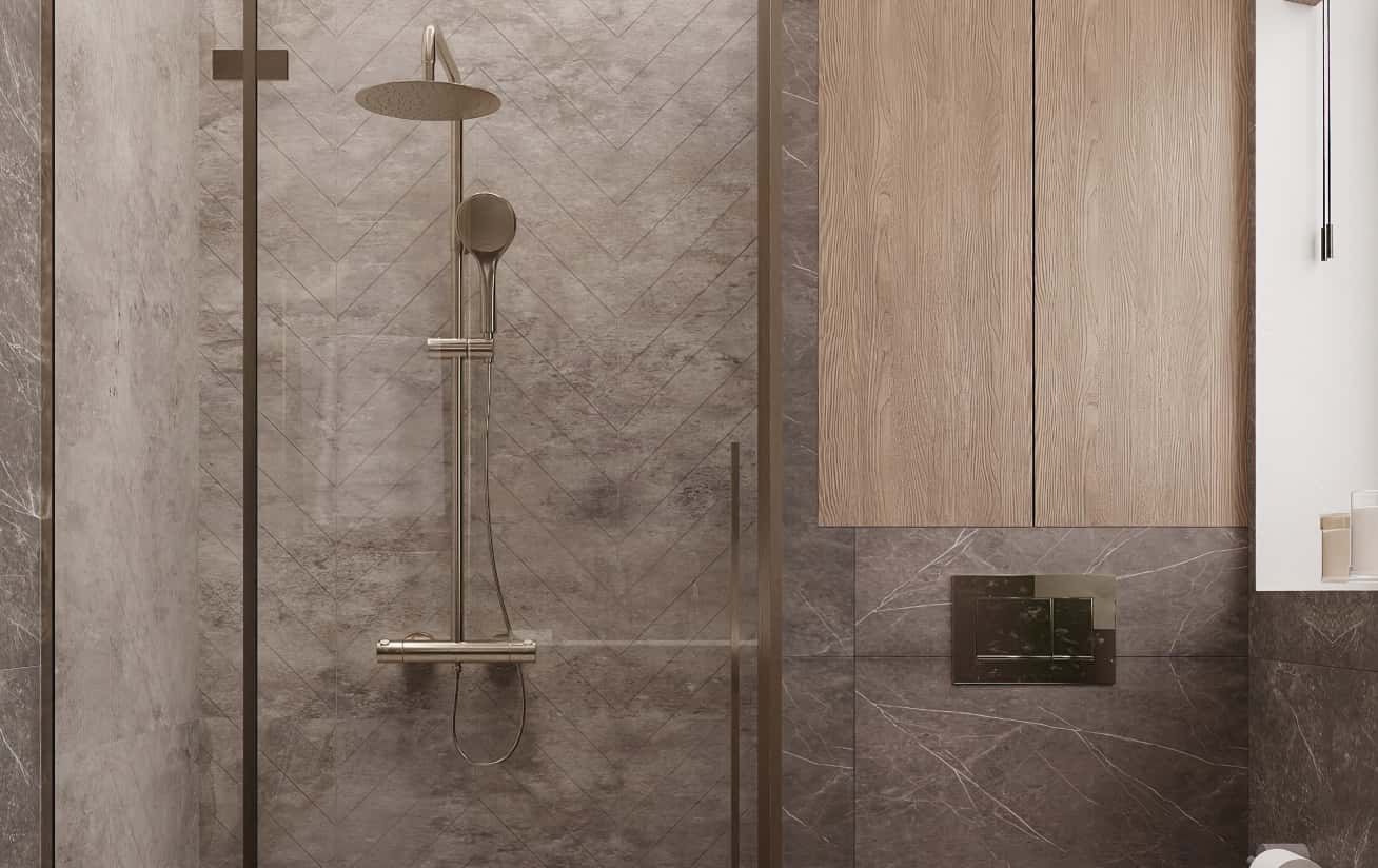 Minimalistyczna sypialnia z łóżkiem i naturalnymi materiałami. Soft minimalizm w małym mieszkaniu.