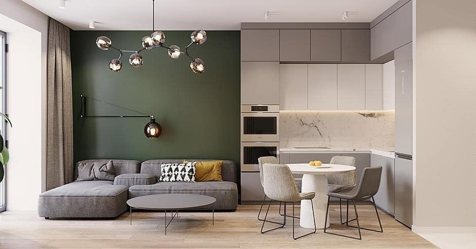 Jasna kuchnia z narożnikiem pod oknem - komfort i styl skandynawski.