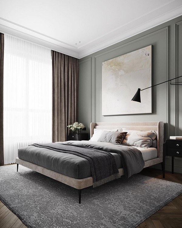 Łóżko na podium z szufladami, praktyczne rozwiązanie do przechowywania w sypialni.