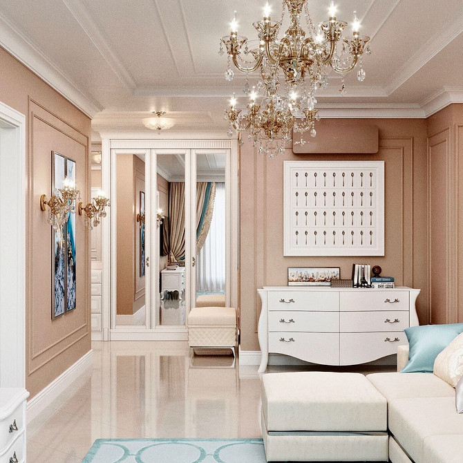 Duża szafa lustrzana w salonie: połączenie praktyczności i elegancji w jednym.