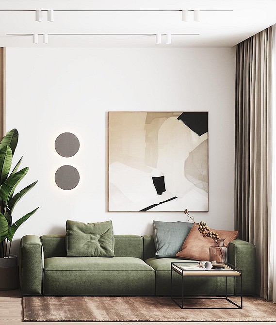 Nowoczesna zielona sofa Nowoczesna zielona sofa w aranżacji wnętrza – idealny wybór dla stylowego salonu.