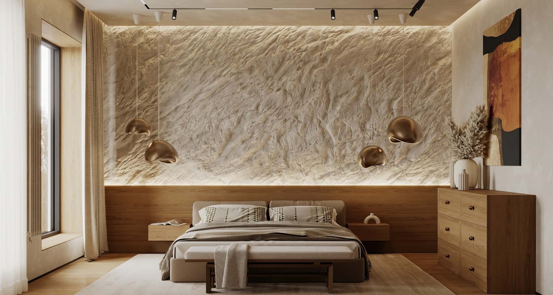 Nowoczesny gabinet z panoramicznymi oknami, design 2026, przestrzeń do pracy.