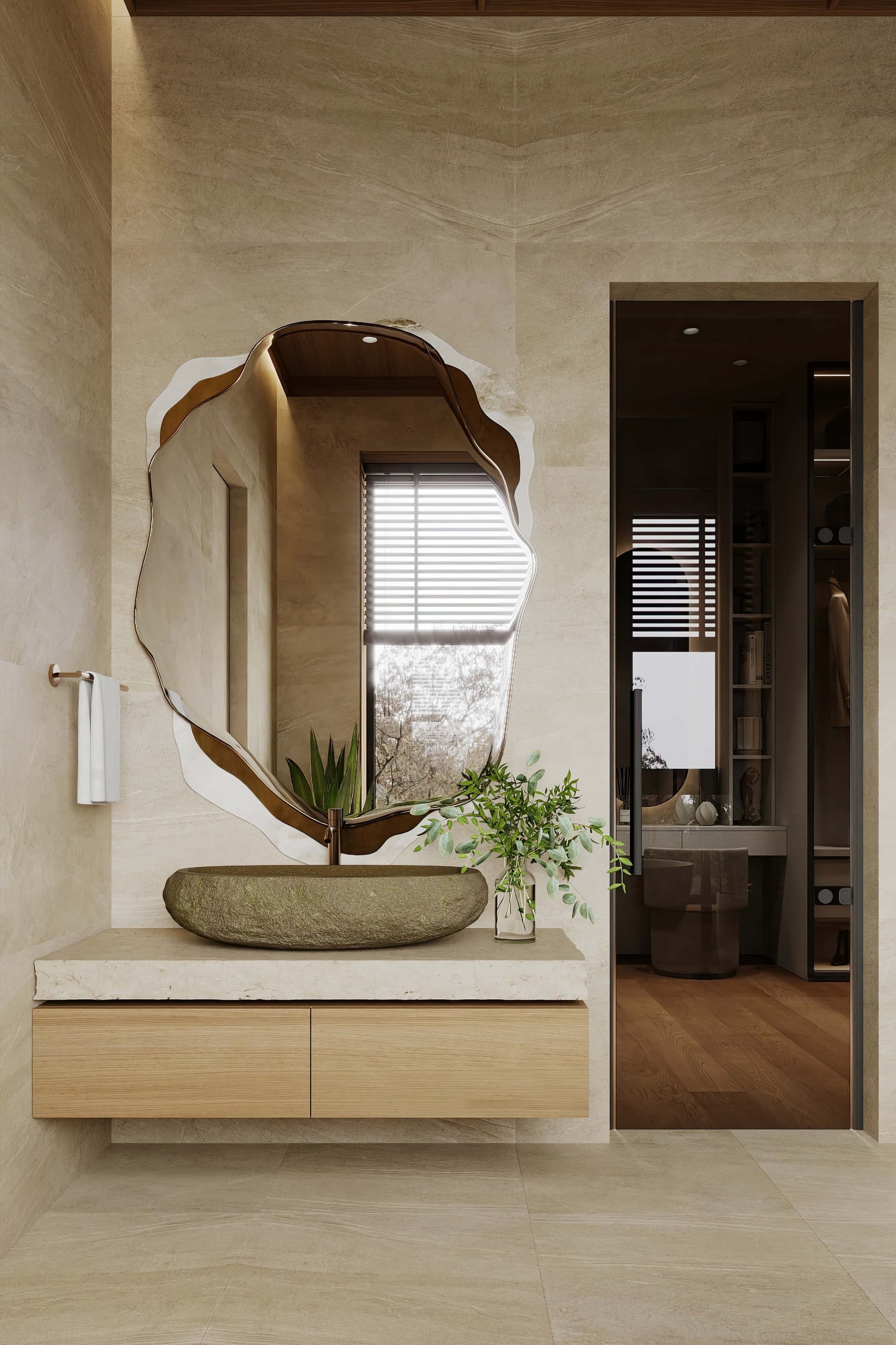 Stylowy hol z panoramicznymi oknami w minimalistycznym domu 2026.