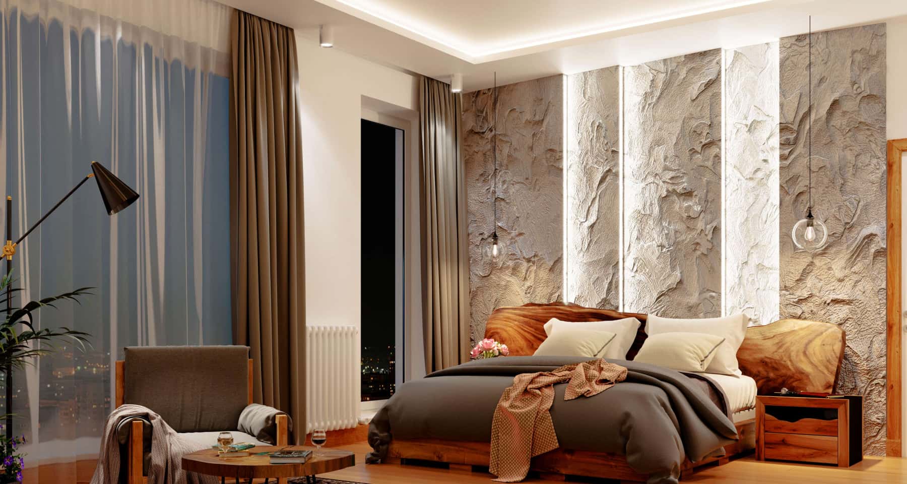 Łazienka 2026 z panoramicznymi oknami i widokiem na ogród, w stylu minimalistycznym.