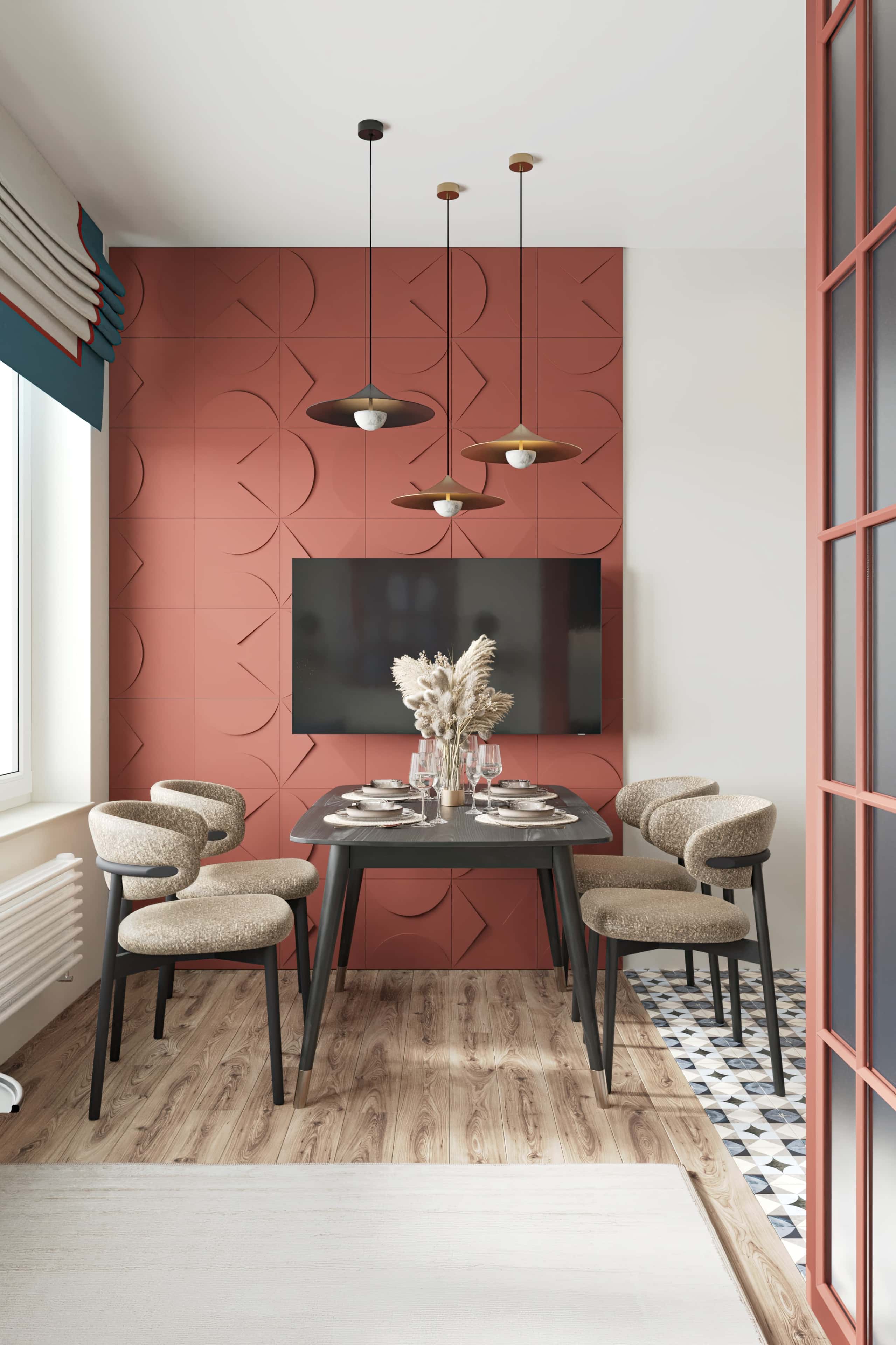 Trendy w salonie 2026: Jasne barwy i eklektyczny design w małym mieszkaniu.