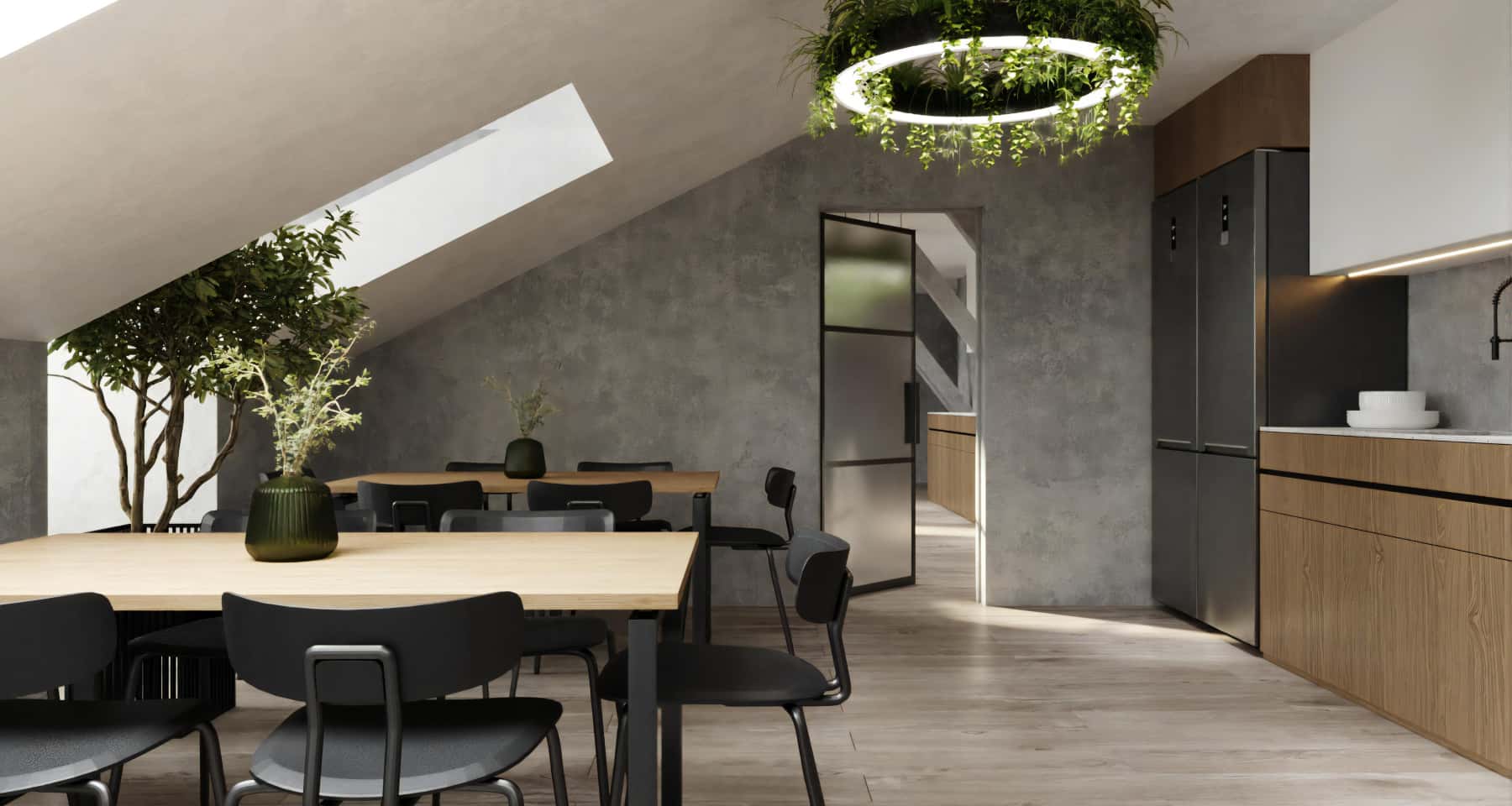 Kapitalny remont biura w minimalistycznym stylu w Kijowie, Loft 2026.