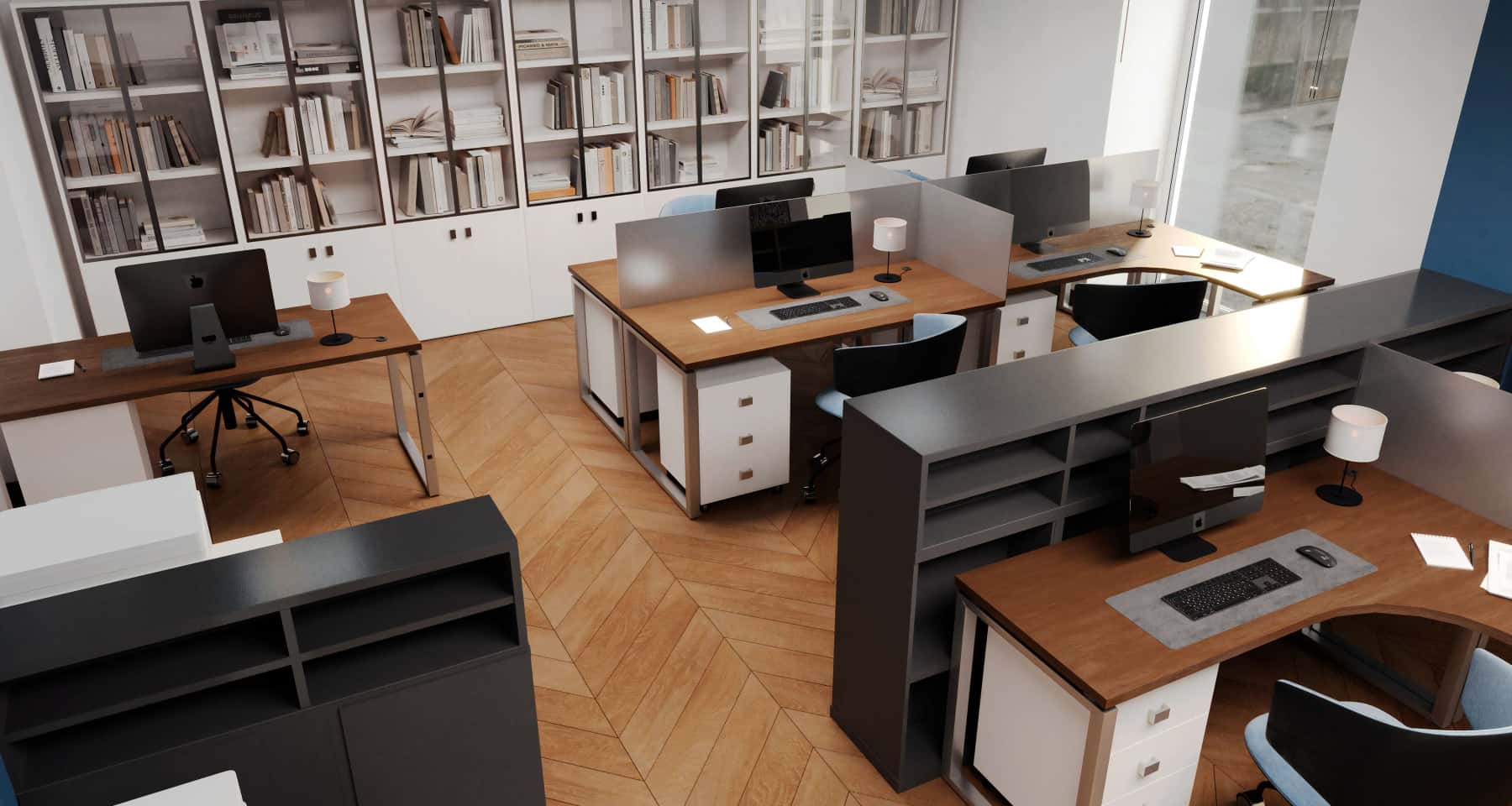 Nowoczesny kapitalny remont biura w Kijowie: wygodne miejsca pracy i relaks.