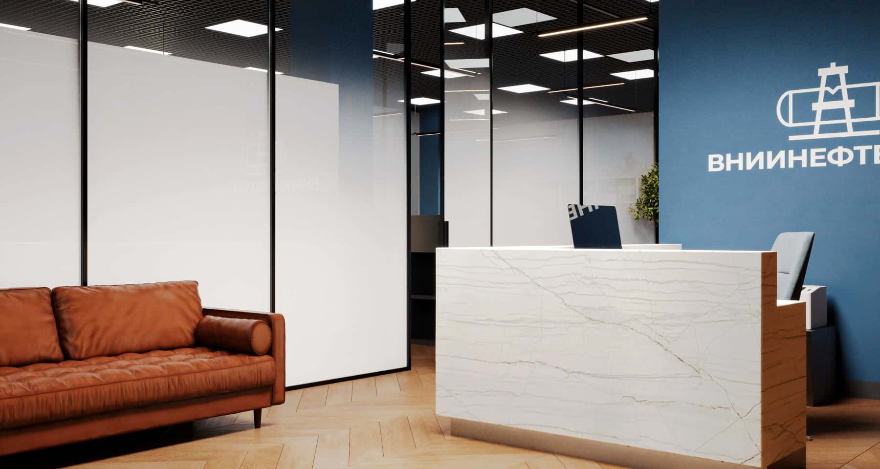 Remont biura w Kijowie z elementami eko-designu i naturalnym oświetleniem.