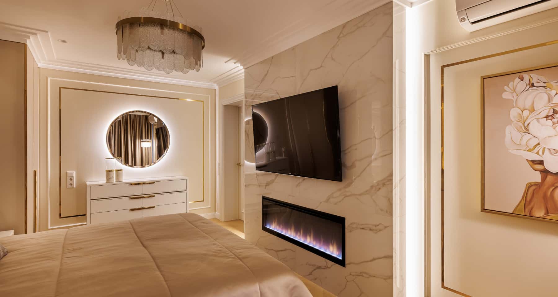 Nowoczesna łazienka z kamienną płytką i designerską armaturą w Kijowie.