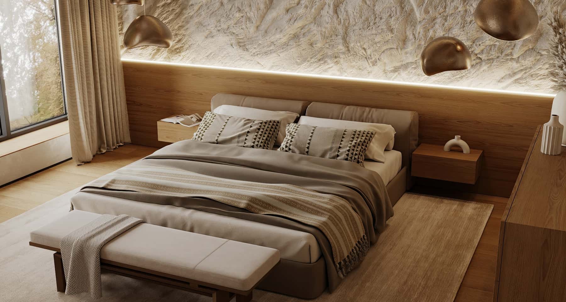 Wnętrze pokoju dziecięcego w nowoczesnym domu wiejskim dla dwojga dzieci.