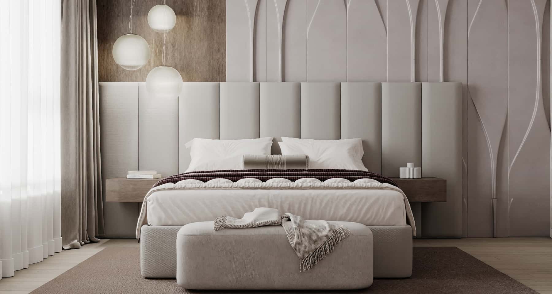 Salon w stylu Japandi Harmonijne wnętrze mieszkania w stylu Japandi, z meblami z naturalnego drewna i minimalistycznym wystrojem.
