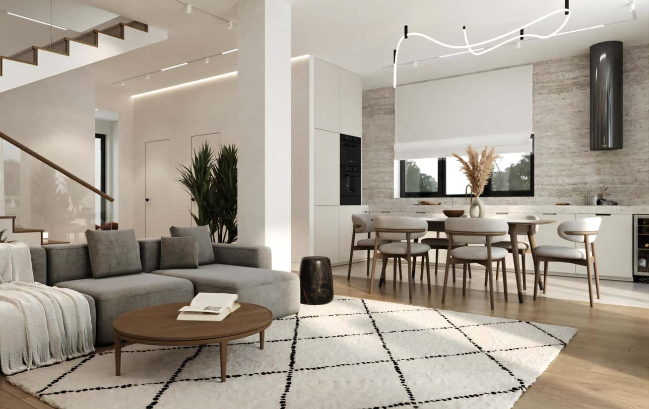 Wnętrze gabinetu w stylu skandynawskim 2026: funkcjonalne meble i jasne kolory.