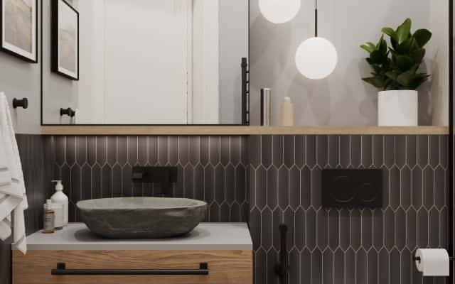 Funkcjonalna aranżacja 4-pokojowego mieszkania dla rodziny z dziećmi z wydzieloną strefą zabaw.