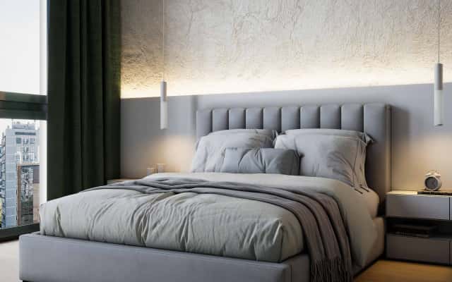 Projektowanie wnętrz mieszkania 4-pokojowego: nowoczesna kuchnia z wyspą.