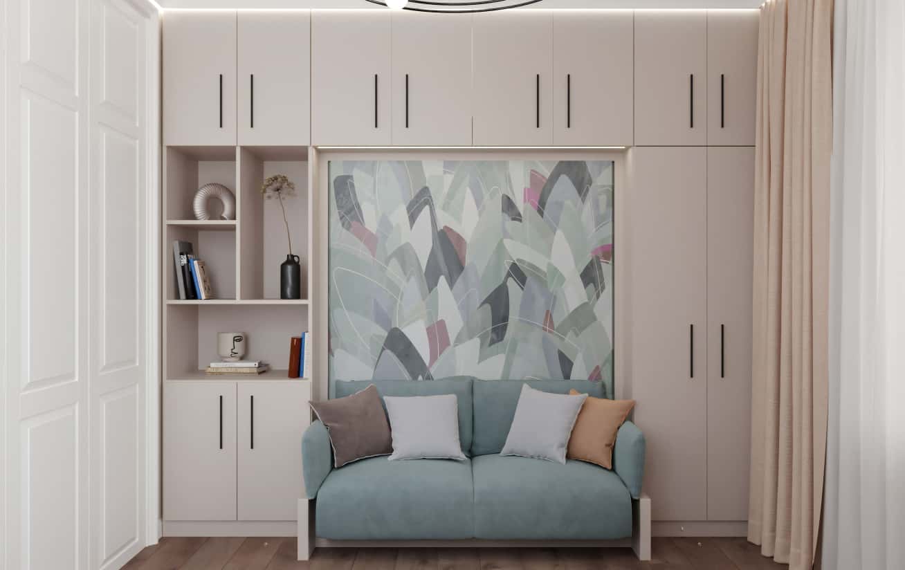 Projektowanie wnętrz: mieszkanie 4-pokojowe z balkonem i widokiem na miasto