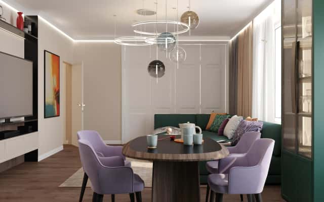 Projektowanie wnętrz 4-pokojowego mieszkania: nowoczesny design z nutą elegancji.