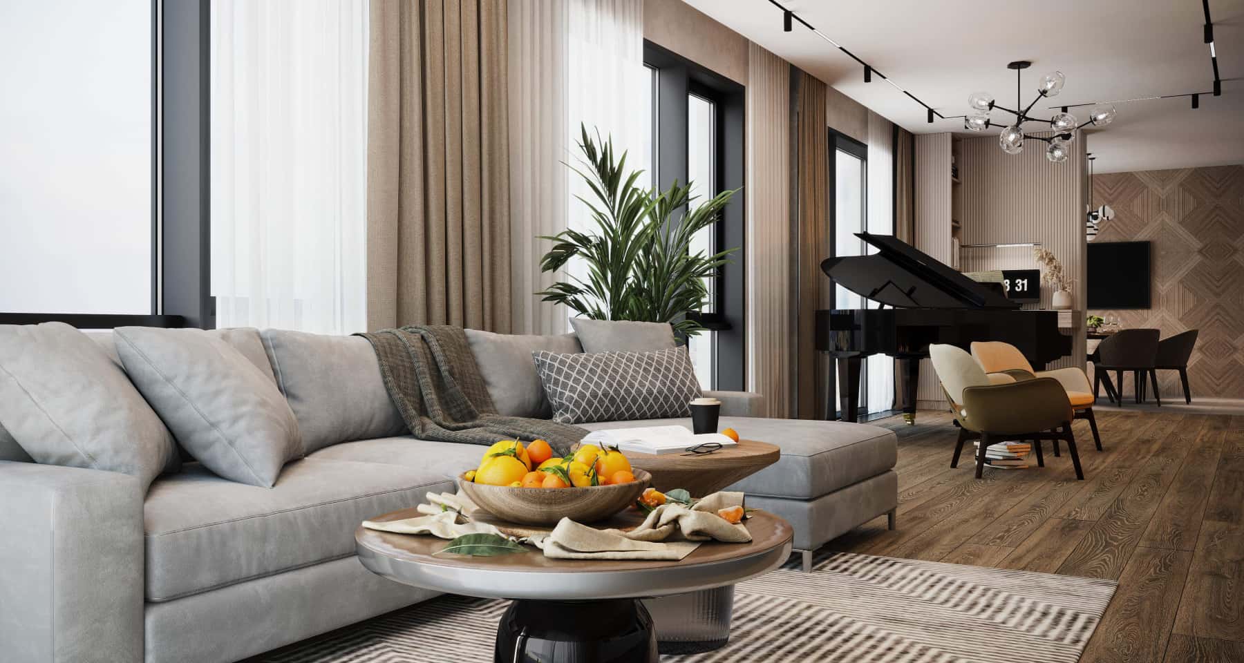 Mieszkanie 4-pokojowe z przestronnym salonem połączonym z kuchnią i jadalnią – idealne dla dużej rodziny.