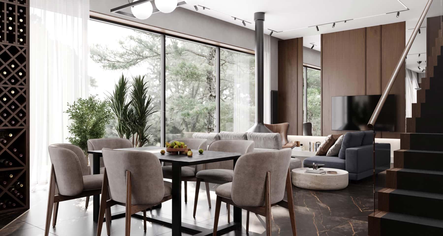 Przestrzeń i Marmur Duży dom z przestronnym wnętrzem, marmurową podłogą i nowoczesnym designem 2026