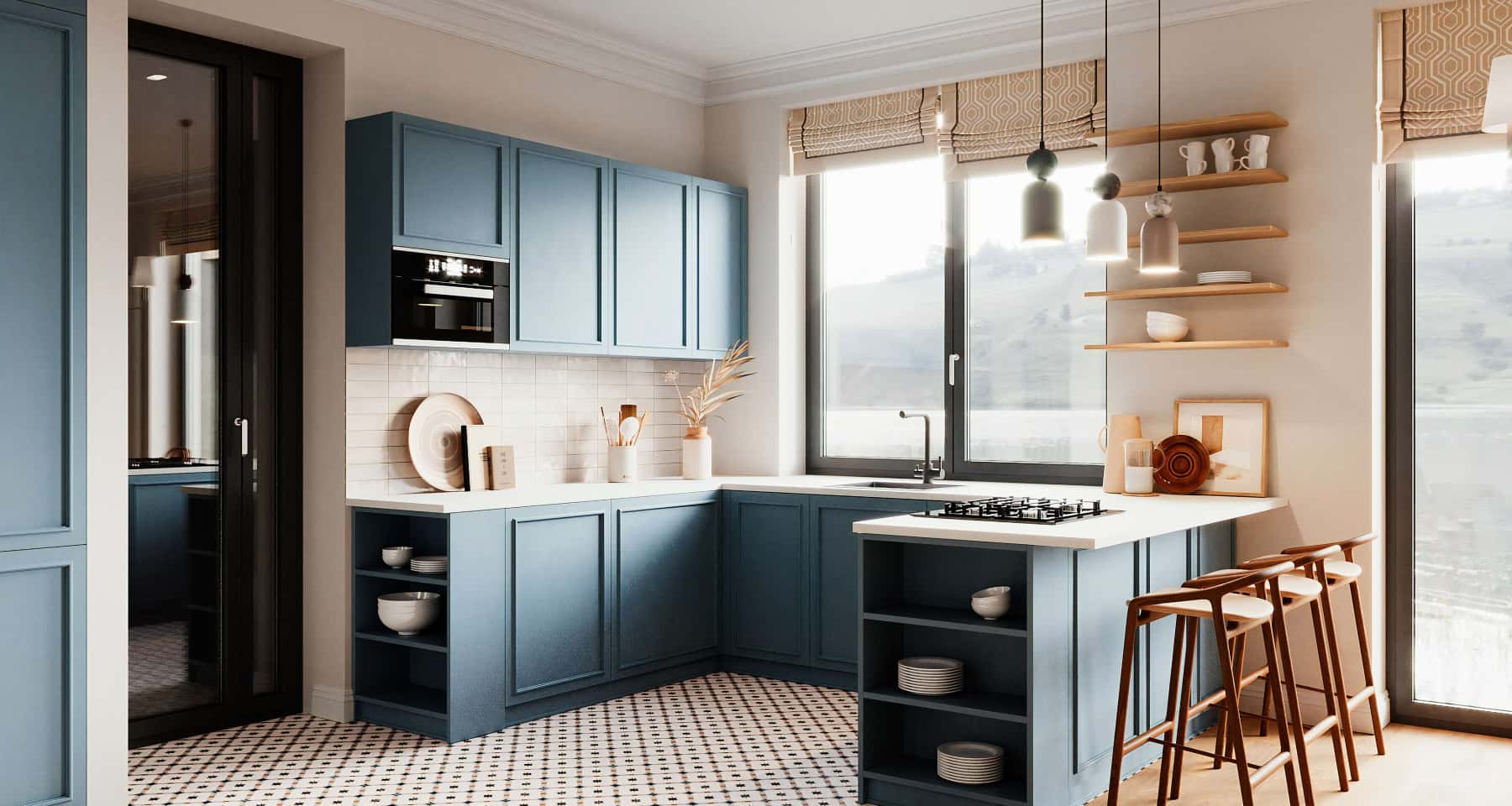 Elegancki nowoczesny dom 2026: minimalistyczny design z wykorzystaniem naturalnych materiałów.