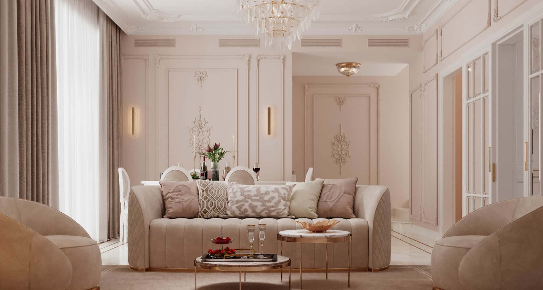 Przytulne beżowe wnętrze domu 2026: inspiracje dla małych przestrzeni.