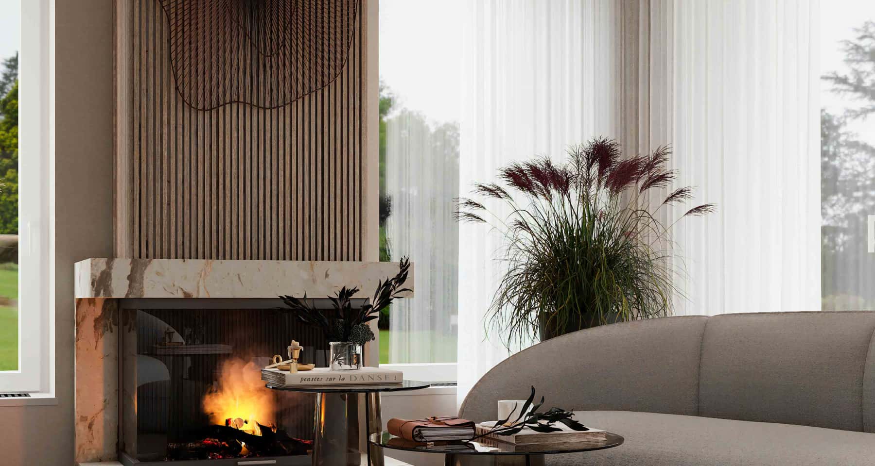 Projekt beżowego wnętrza domu 2026. Styl neoklasyczny i naturalne materiały.