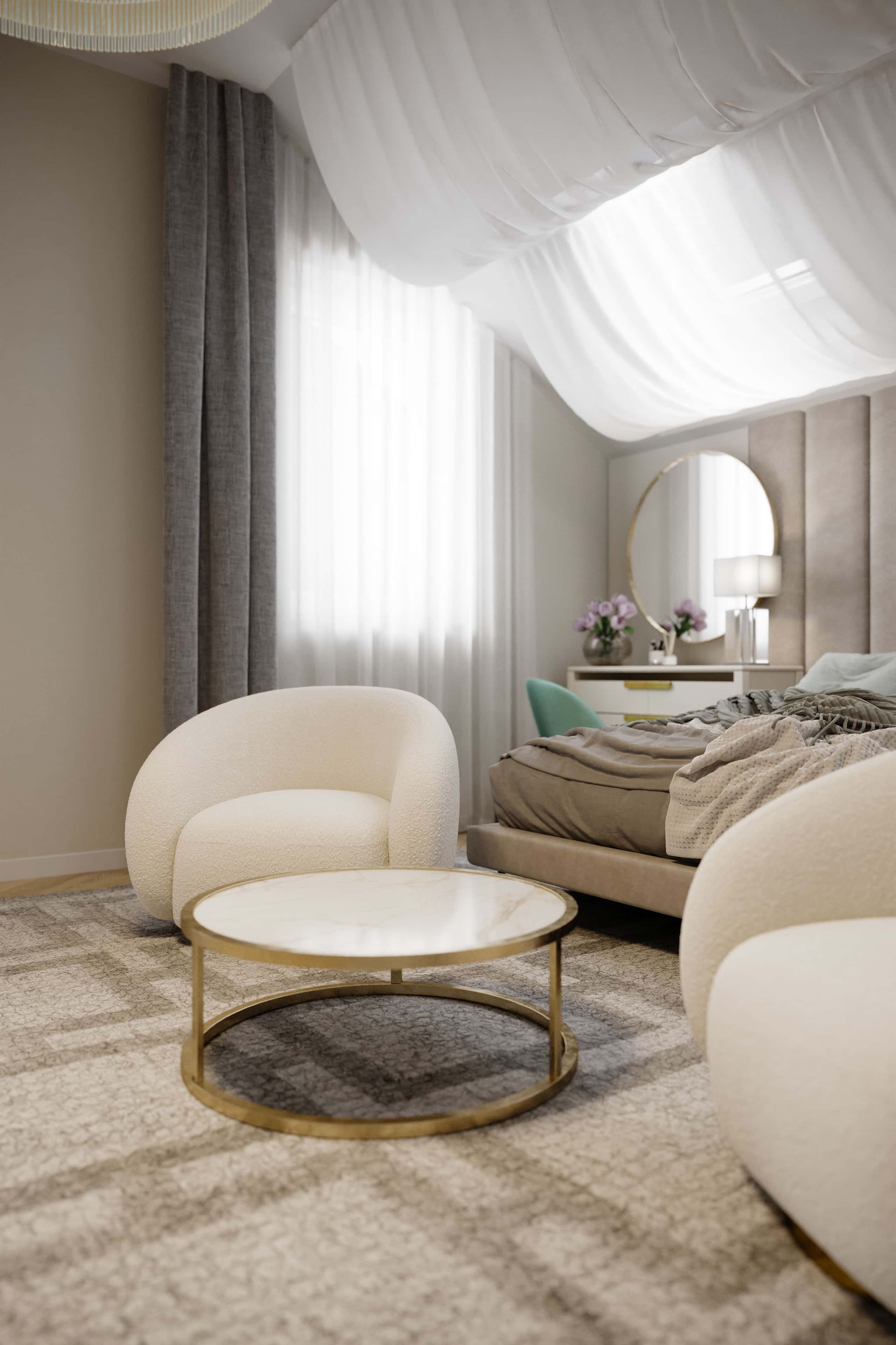 Beżowe wnętrza domów 2026: elegancja i harmonia w każdym detalu.