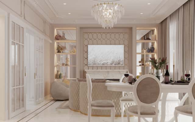 Beżowe wnętrze domu w 2026 roku: harmonia kolorów i naturalne światło.