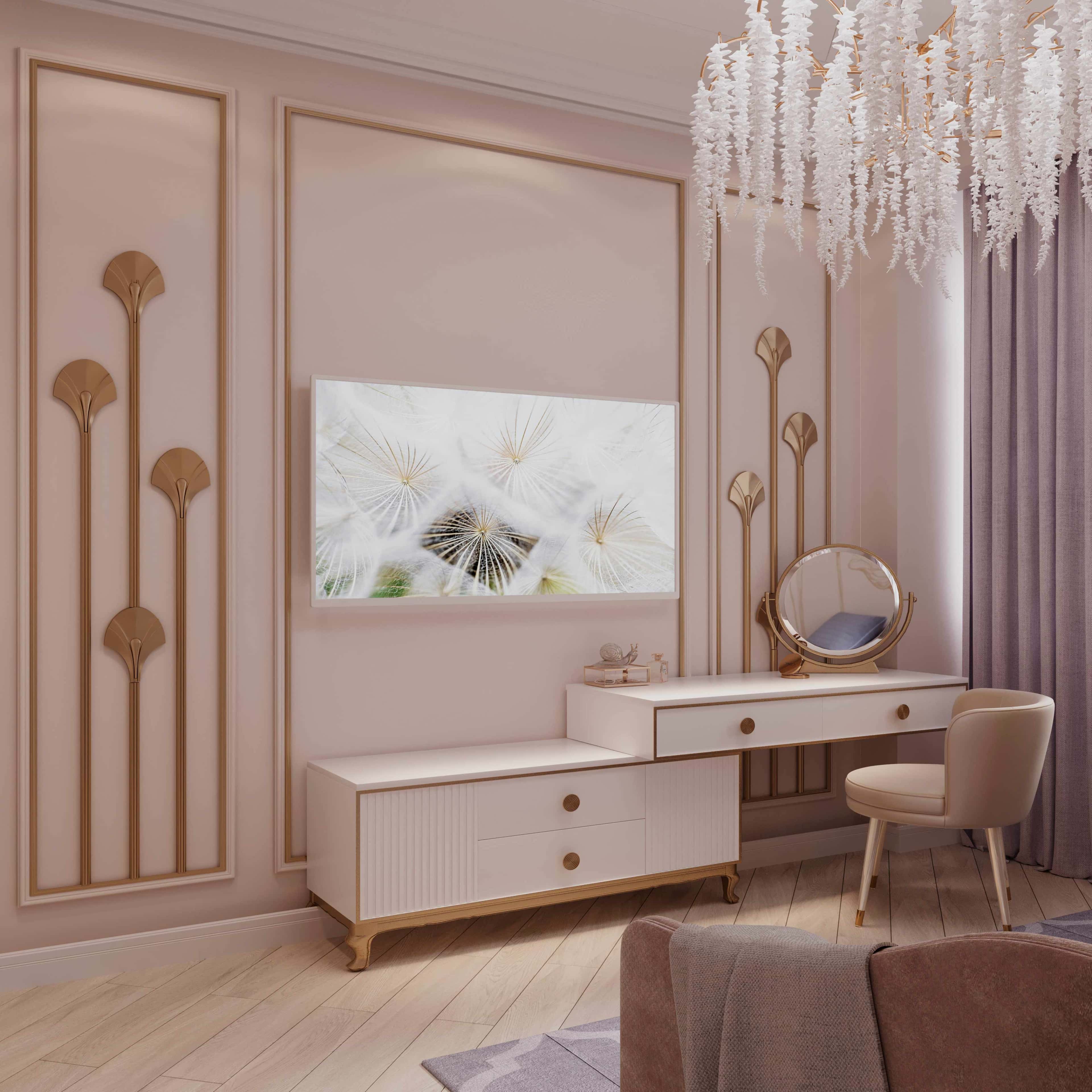 Stylowe beżowe wnętrze domu 2026 w stylu neoklasycznym: komfort i relaks.