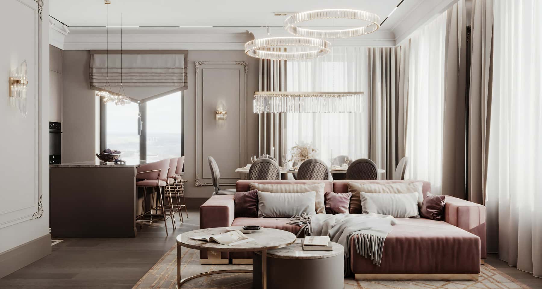 Projektowanie wnętrz: Jasny salon 2026 w małym mieszkaniu w stylu minimalistycznym