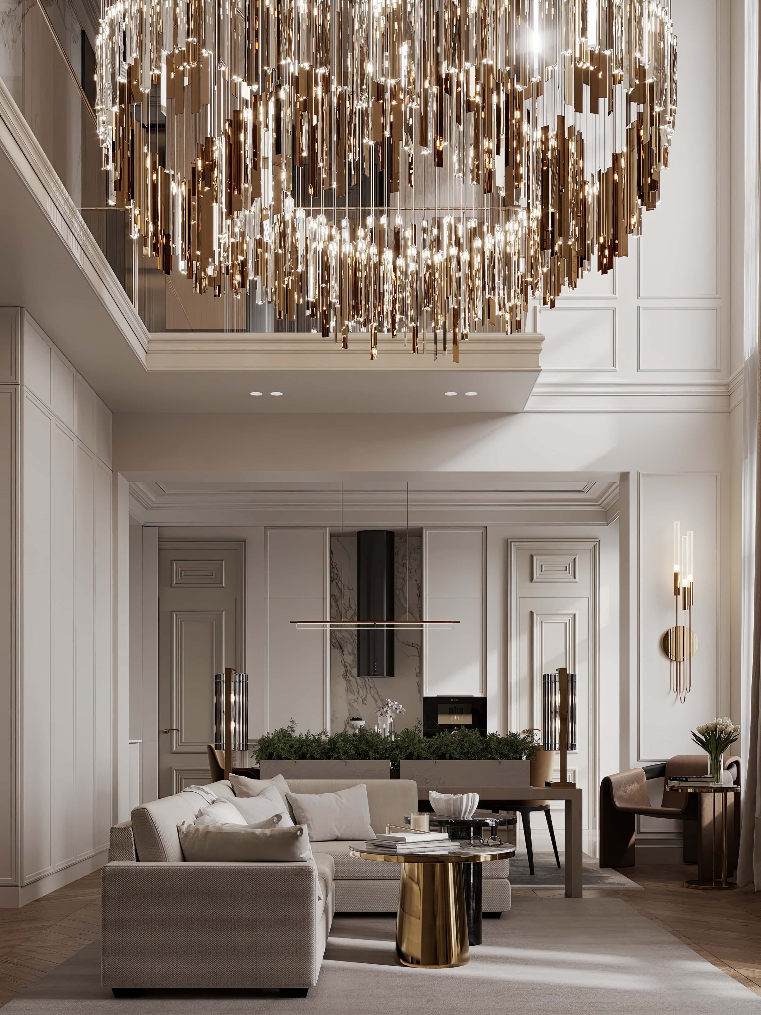 Projekt jasnego salonu 2026: Minimalistyczne meble i dekoracje w pastelowych kolorach.