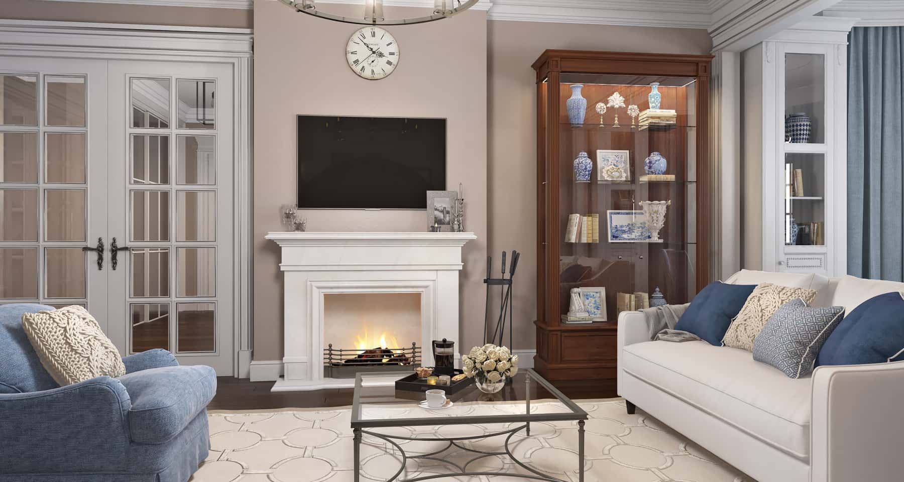 Projekt jasnego salonu 2026 w małym mieszkaniu z elementami stylu minimalistycznego