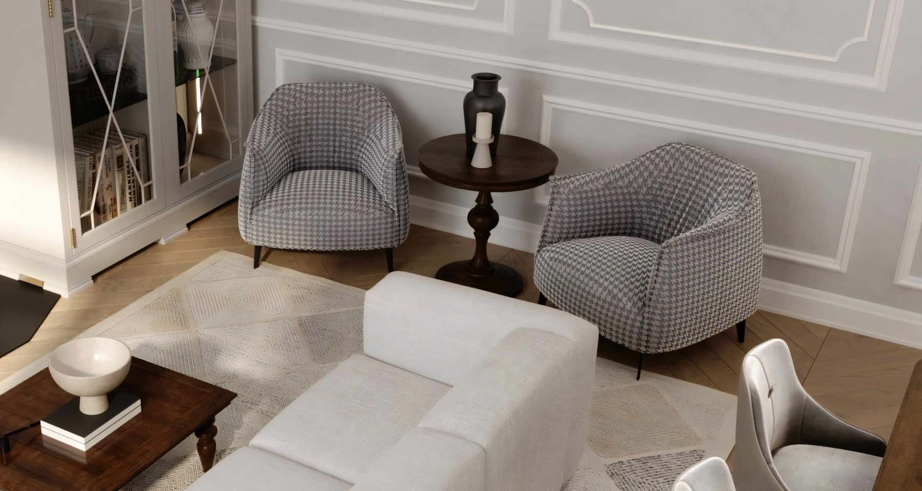 Projekt jasnego salonu na rok 2026: minimalistyczny styl, farba akrylowa, inspiracje dla małych mieszkań.