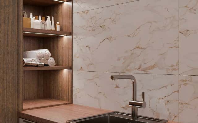 Stylowe wnętrze dwupiętrowego domu z elementami weluru w 2026 roku.