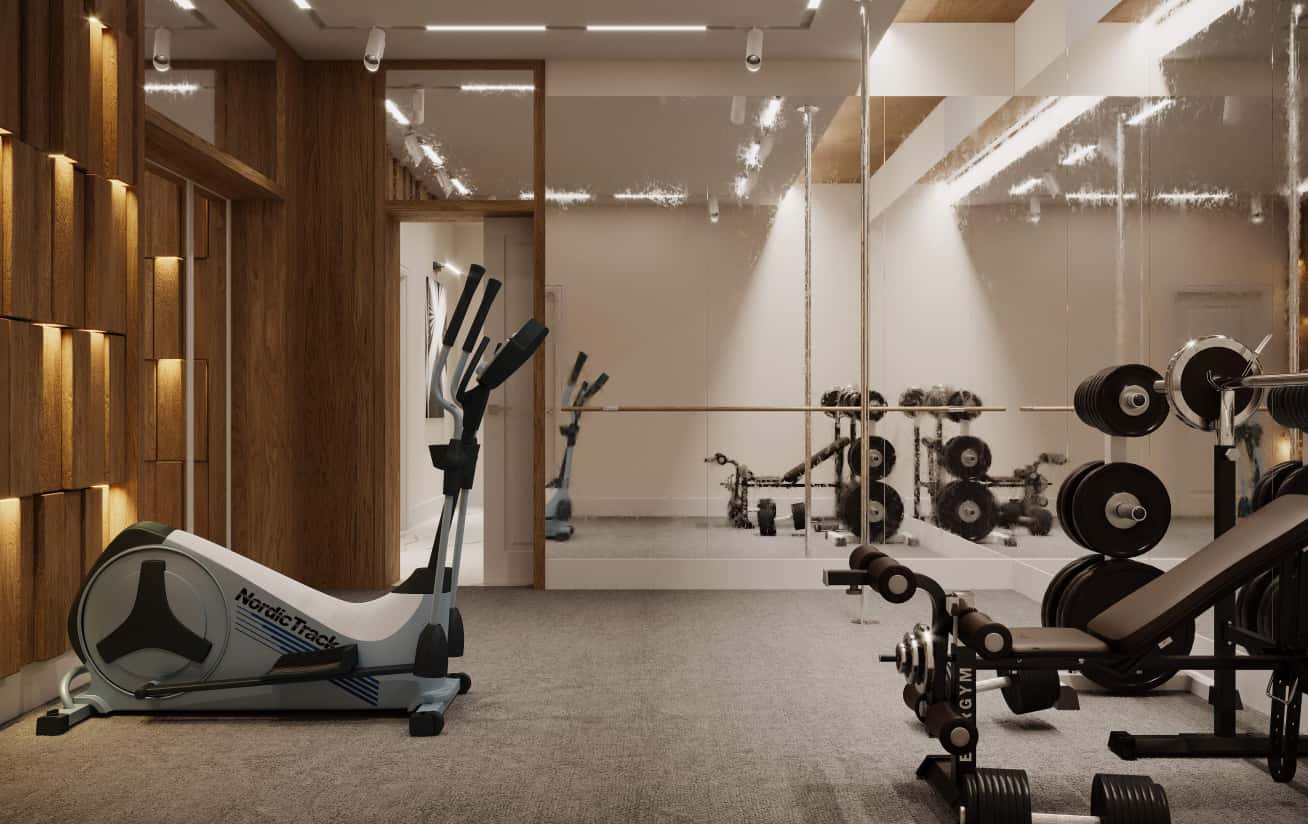 Elegancka aranżacja wnętrza dwupiętrowego domu w nowoczesnym stylu