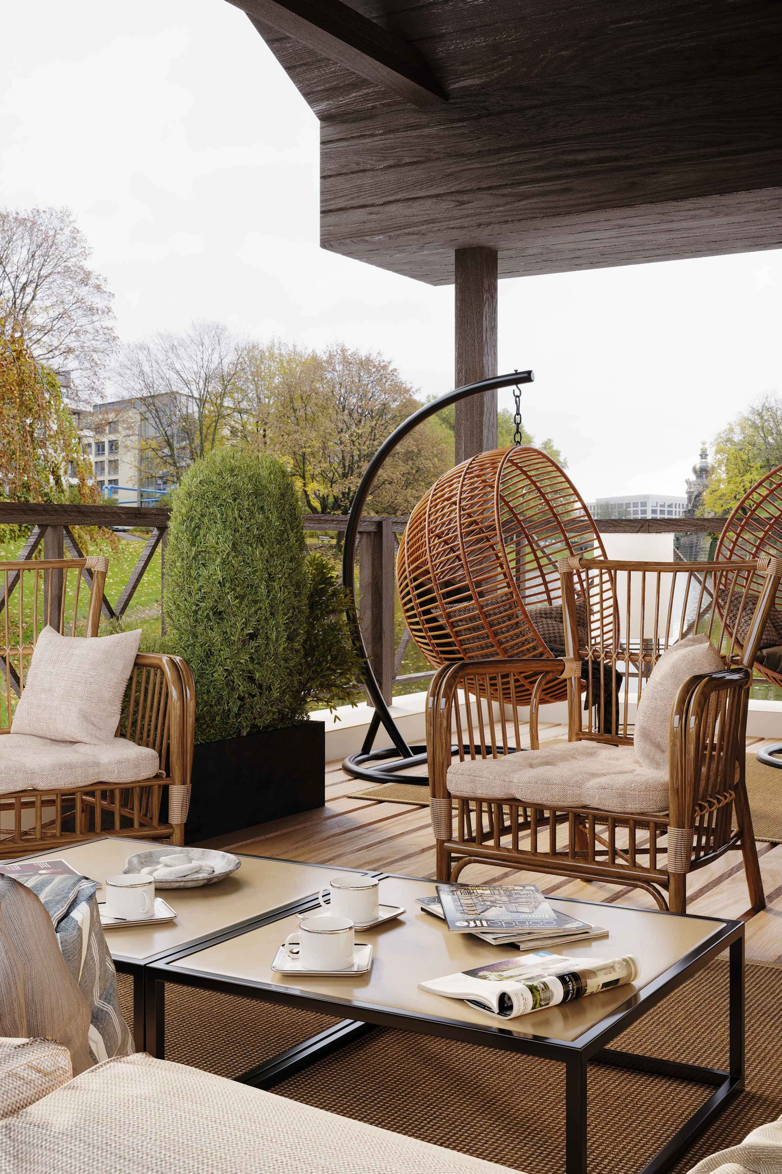 Nowoczesny dizajn wnętrza dwupiętrowego domu z elementami ergonomii i funkcjonalności.