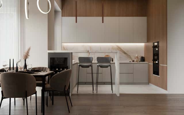 Elegancki wystrój wnętrza dwupiętrowego domu w nowoczesnym stylu 2026.