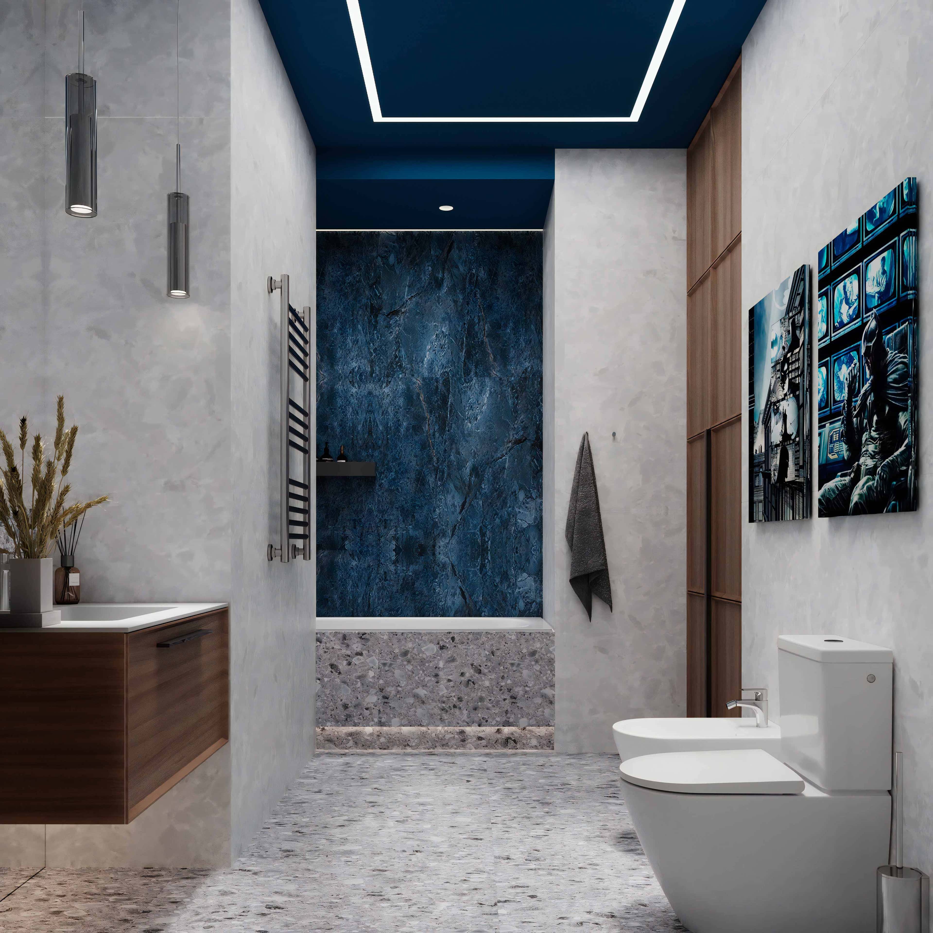 Inspirujące szare wnętrze mieszkania 2026: nowoczesny salon z dużym oknem i szarymi zasłonami.