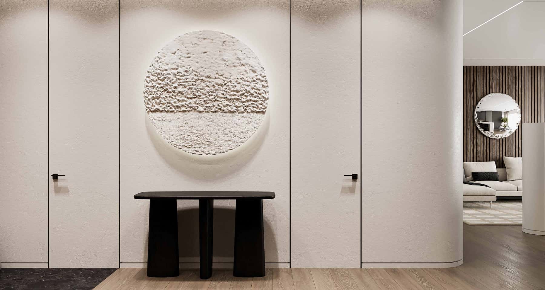 Szare wnętrze małego mieszkania 2026: inteligentne rozwiązania do przechowywania i oszczędność miejsca.