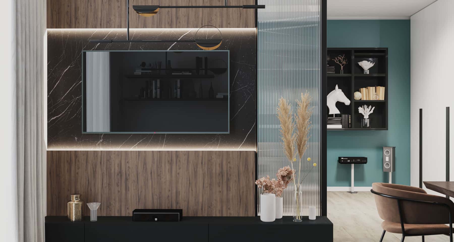 Męskie wnętrze 2026: Biuro w stylu loft z biurkiem z surowego drewna.