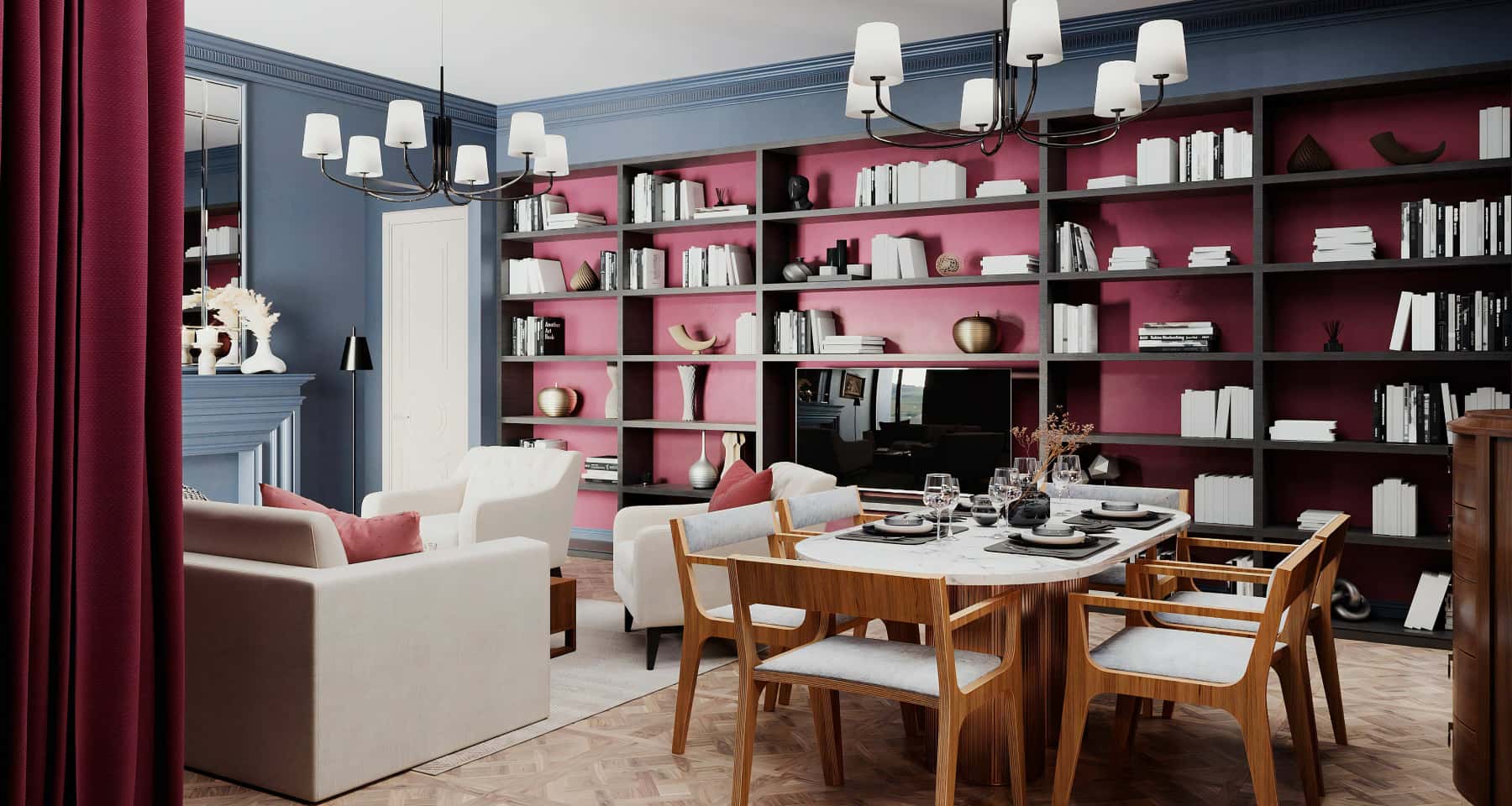 Męskie wnętrza 2026: Ciemna sypialnia z betonową ścianą i minimalistycznym oświetleniem