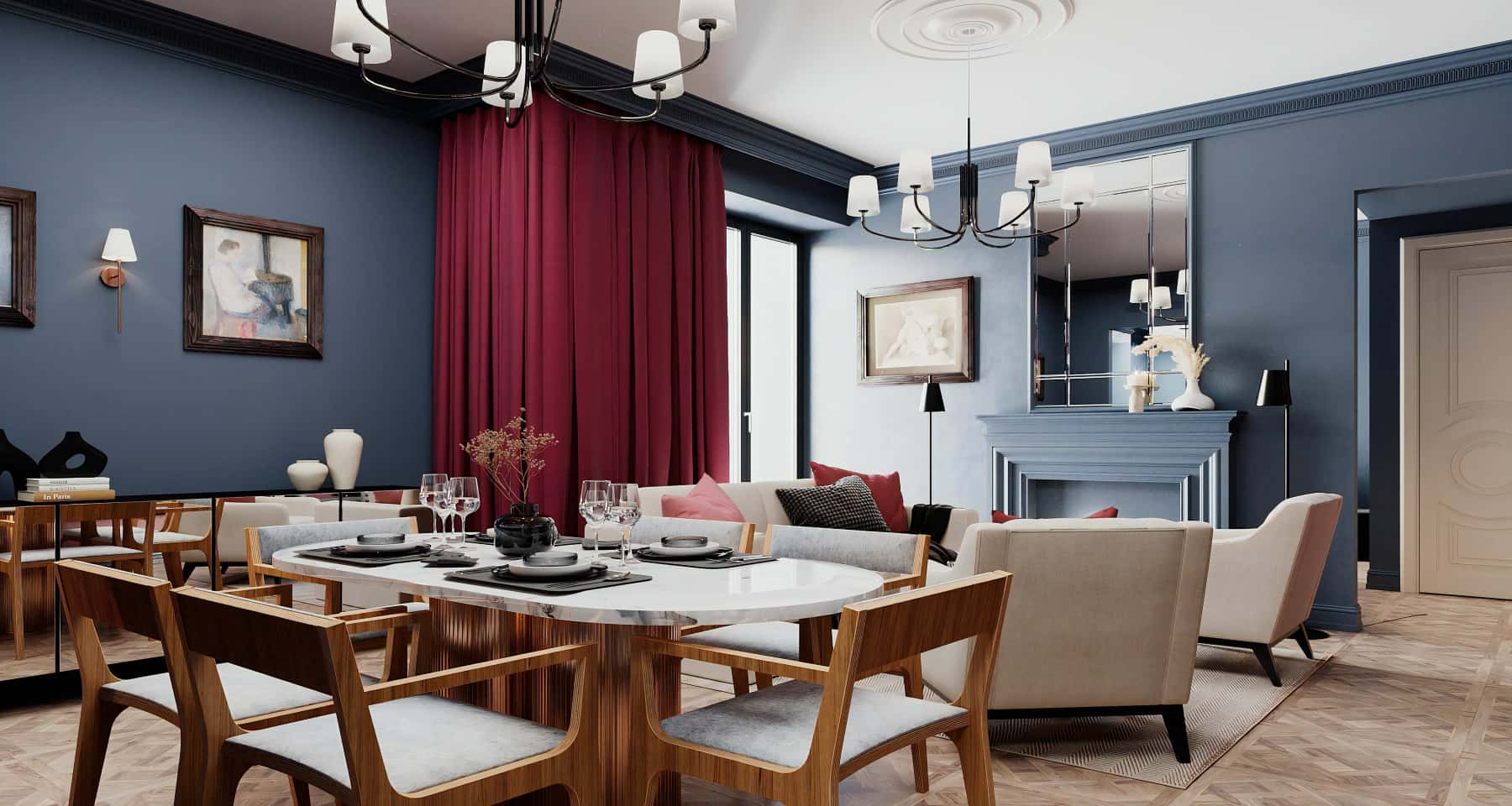 Funkcjonalny Nowoczesny Design Inspirujący nowoczesny design mieszkania z funkcjonalnym przechowywaniem i eleganckim oświetleniem